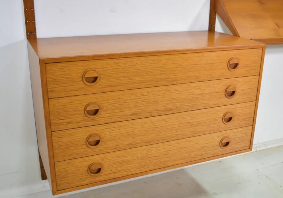 Étagère modulaire en teck par HG Furniture années 1960 vintage scandinave
