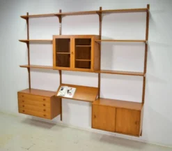 Étagère modulaire en teck par HG Furniture années 1960 vintage scandinave