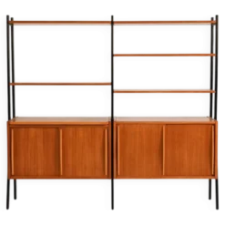 Étagère modulaire scandinave en teck et bois laqué, années 1960