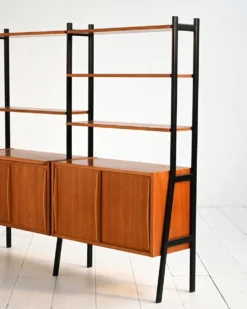 Étagère modulaire scandinave en teck et bois laqué, années 1960