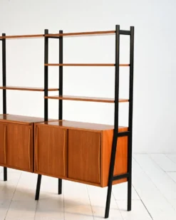 Étagère modulaire scandinave en teck et bois laqué, années 1960