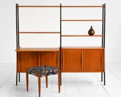 Étagère modulaire scandinave en teck et bois laqué, années 1960
