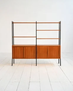 Étagère modulaire scandinave en teck et bois laqué, années 1960