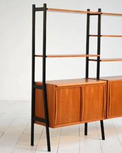 Étagère modulaire scandinave en teck et bois laqué, années 1960