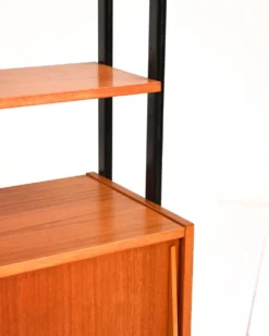 Étagère modulaire scandinave en teck et bois laqué, années 1960