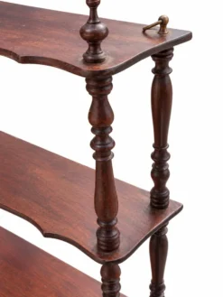 Étagère murale ancienne Napoléon III en bois tourné, 4 plateaux, XIXe