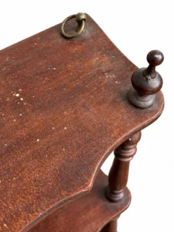 Étagère murale ancienne Napoléon III en bois tourné, 4 plateaux, XIXe