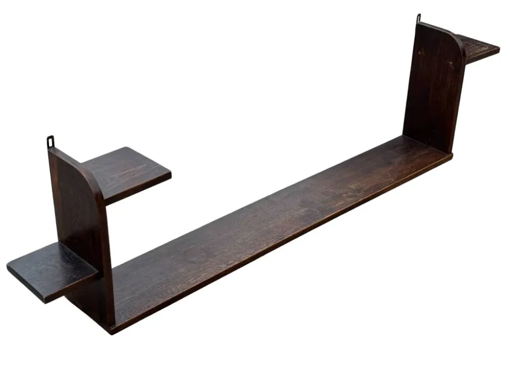 Étagère murale Art Déco en chêne, années 1920