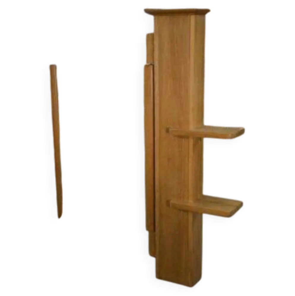 Étagère murale avec miroir orientable par Guillerme et Chambron pour Votre Maison 1960’s