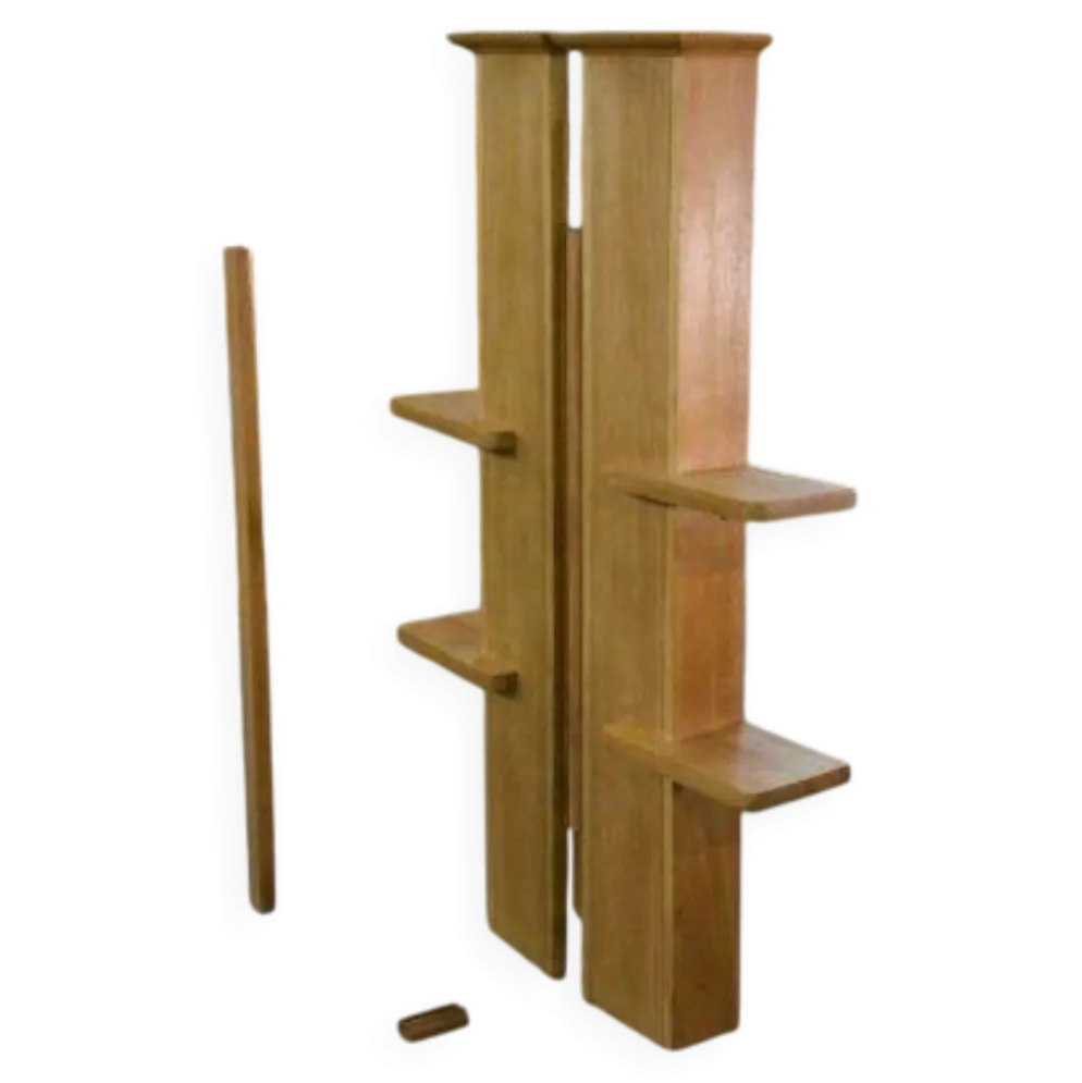 Étagère murale avec miroir orientable par Guillerme et Chambron pour Votre Maison 1960’s