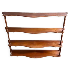 Étagère murale en bois festonné et tourné