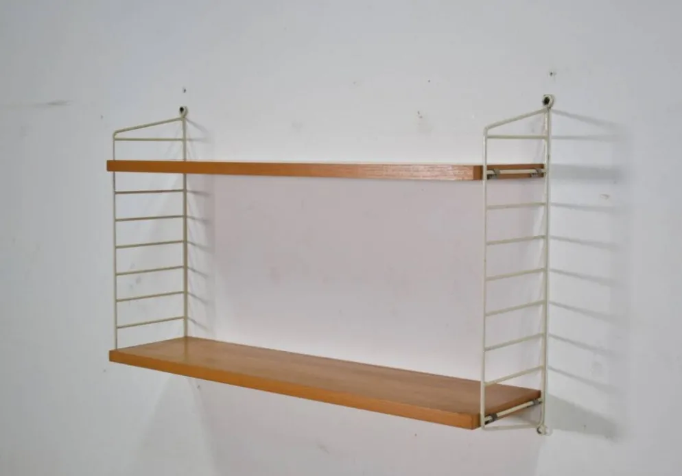 Étagère murale en corde par Kajsa et Nisse Strinning années 1960 scandinave