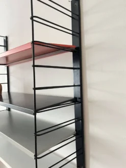 Étagère murale en métal Tomado De Stijl vintage originale (5 étagères), milieu du siècle