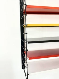 Étagère murale en métal Tomado De Stijl vintage originale (5 étagères), milieu du siècle