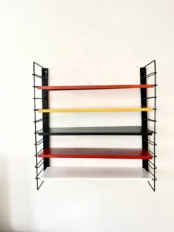 Étagère murale en métal Tomado De Stijl vintage originale (5 étagères), milieu du siècle