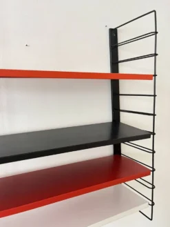 Étagère murale en métal Tomado De Stijl vintage originale (5 étagères), milieu du siècle