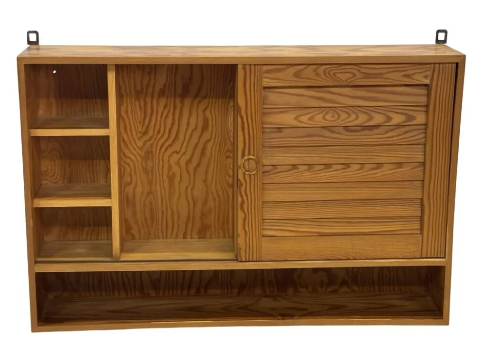 Étagère murale en pin vintage des années 1970