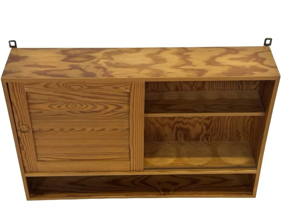 Étagère murale en pin vintage des années 1970