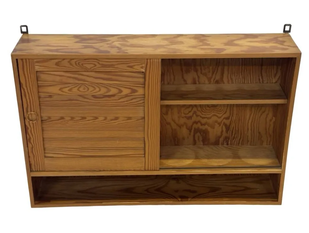 Étagère murale en pin vintage des années 1970