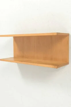 Étagère murale en placage de bois blond