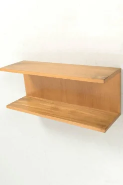 Étagère murale en placage de bois blond