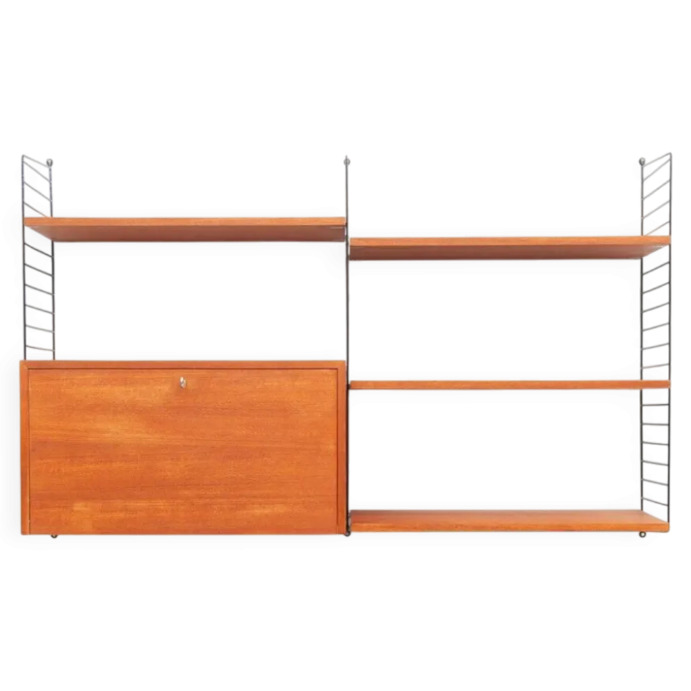 Étagère murale en teck par Kajsa et Nisse Strinning, années 1950
