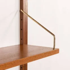 Étagère murale en teck Poul Cadovius avec un bureau, Cado années 1960.