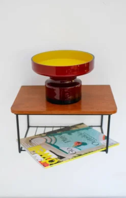 Étagère murale flottante vintage, support en teck design des années 60