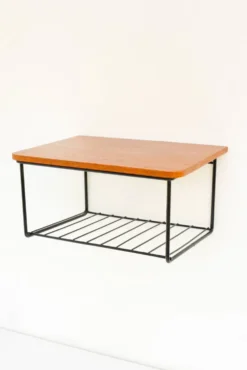 Étagère murale flottante vintage, support en teck design des années 60