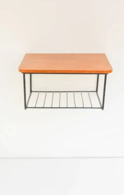 Étagère murale flottante vintage, support en teck design des années 60