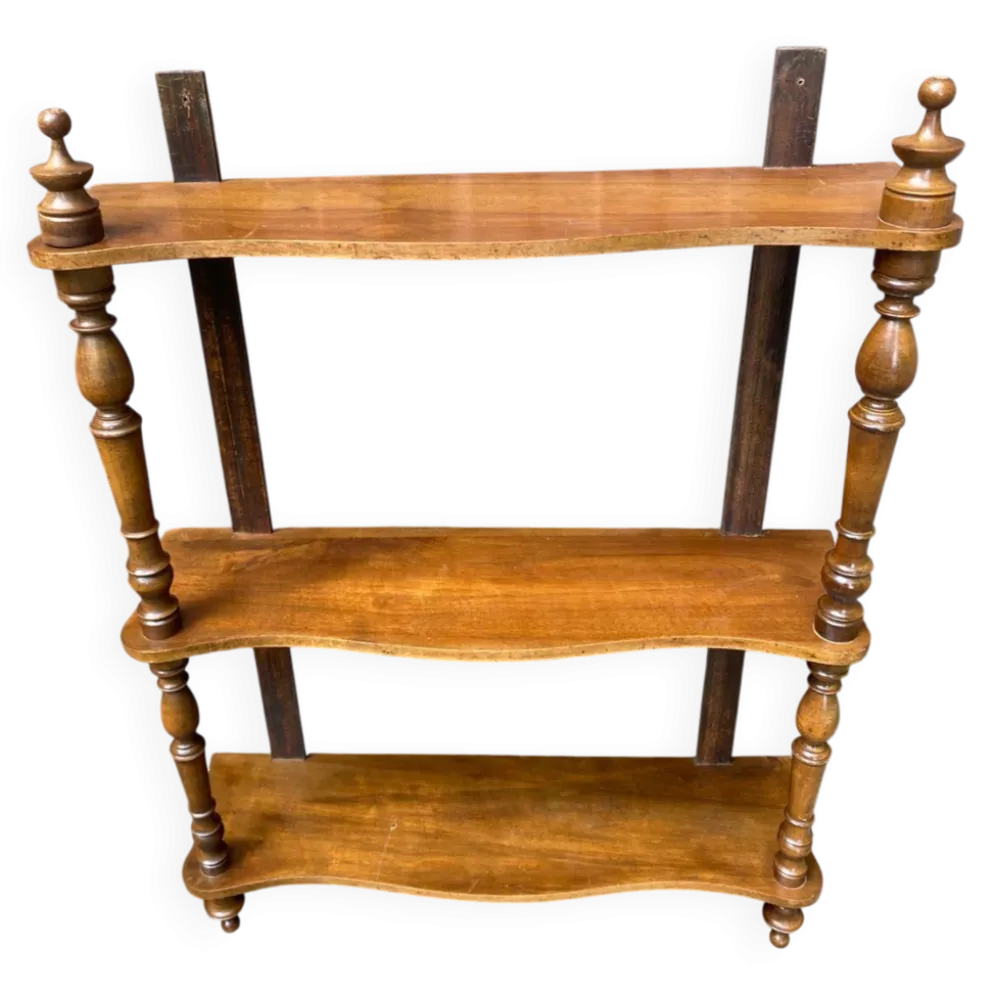 Étagère murale Louis Philippe vintage bois massif du XIXème siècle