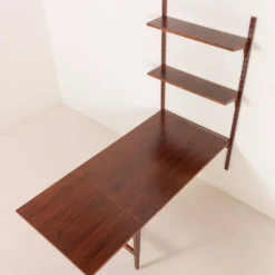 Étagère murale Poul Cadovius avec bureau extensible ou table pour Cado.