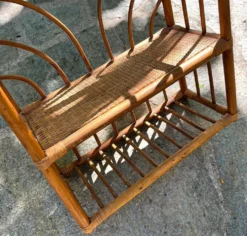 Étagère murale rotin années 70