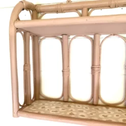 Étagère murale rotin rose poudré