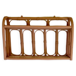 Étagère murale rotin rose poudré