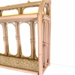 Étagère murale rotin rose poudré
