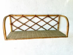 Étagère murale rotin vintage