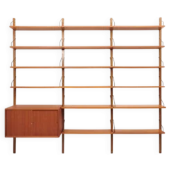 Étagère murale Royal System en teck par Poul Cadovius pour Cado, années 1950.