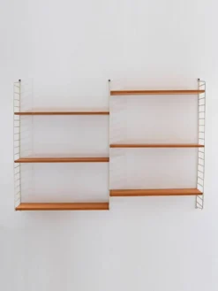 Étagère murale scandinave des années 1960 en sapin