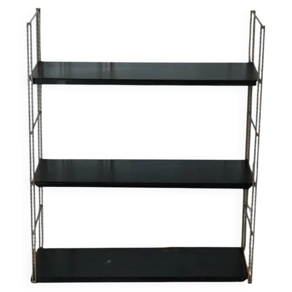Étagère murale string années 60, noire