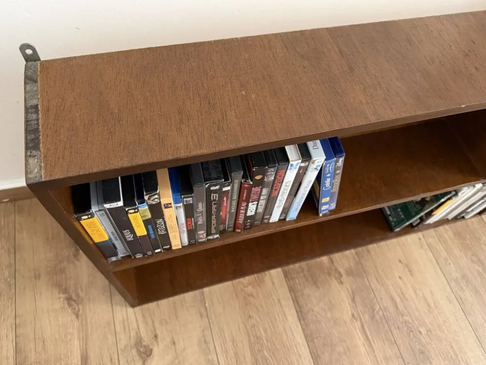 Étagère murale vintage bibliothèque livres / dvd / blu-ray