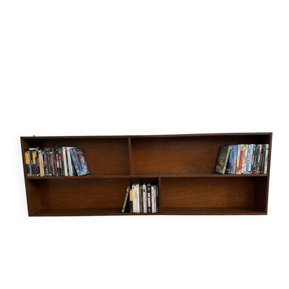 Étagère murale vintage bibliothèque livres / dvd / blu-ray
