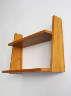 Étagère Murale Vintage en Hêtre, Tchécoslovaquie, Années 1960