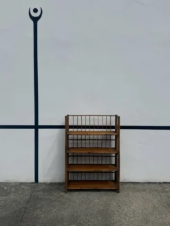 Étagère pliable italienne pour ustensiles de cuisine en bambou