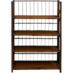 Étagère pliable italienne pour ustensiles de cuisine en bambou