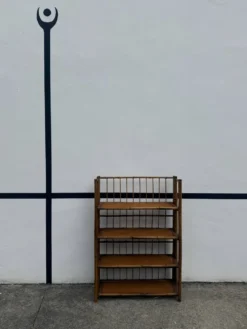 Étagère pliable italienne pour ustensiles de cuisine en bambou