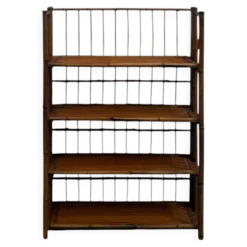 Étagère pliable italienne pour ustensiles de cuisine en bambou