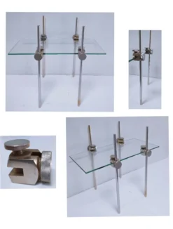 étagère présentoir verre métal design 70-80