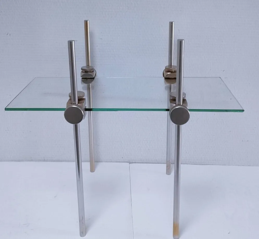 étagère présentoir verre métal design 70-80