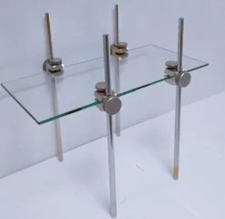 étagère présentoir verre métal design 70-80